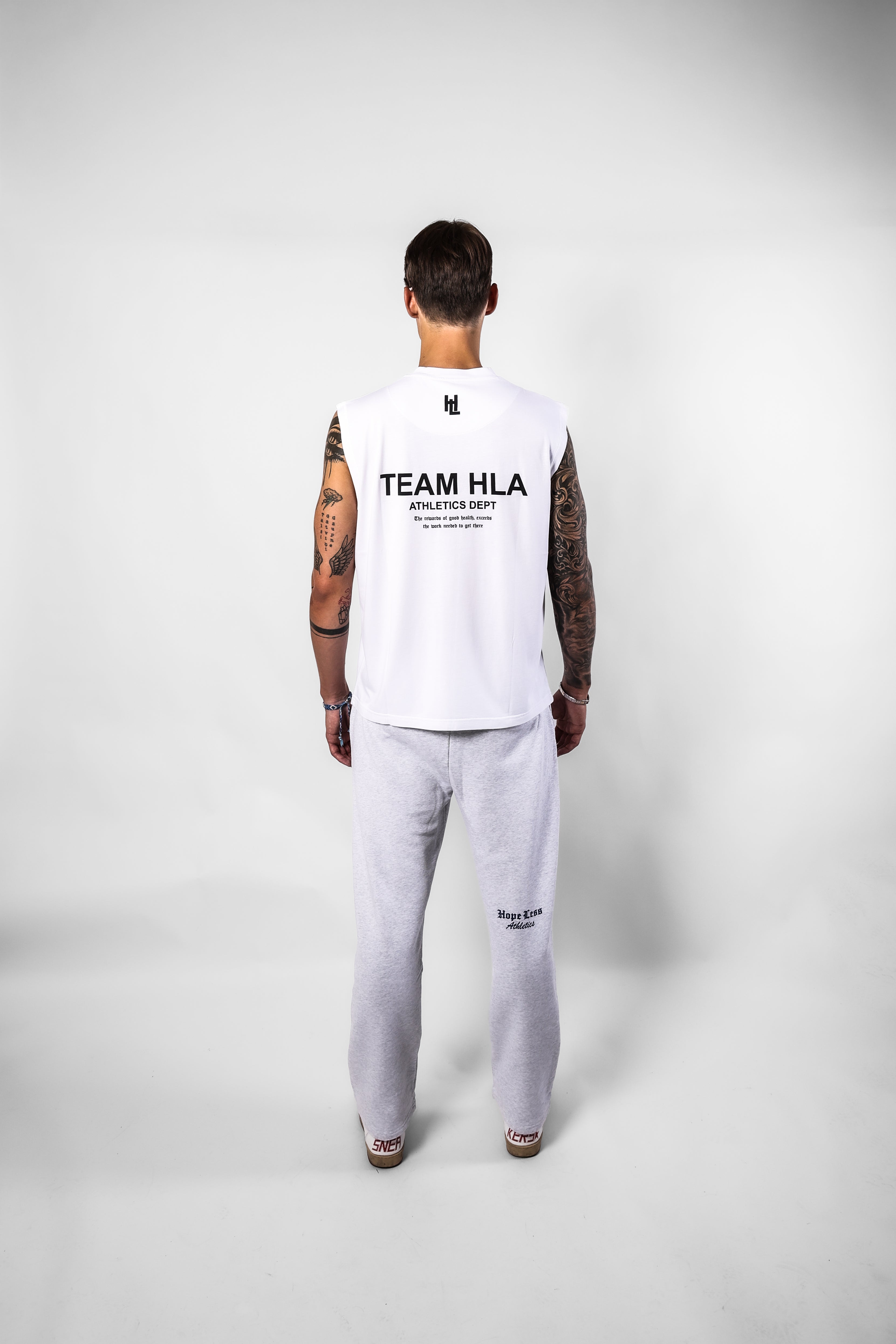 Grey Sweatpants Straight Fit HLA, back
