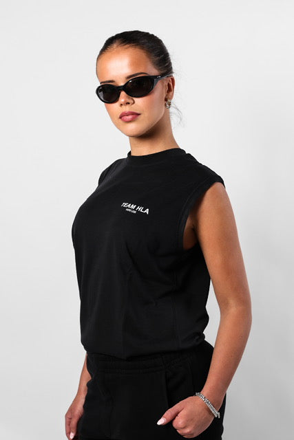 Black Muscle T-Shirt HLA, front, second model